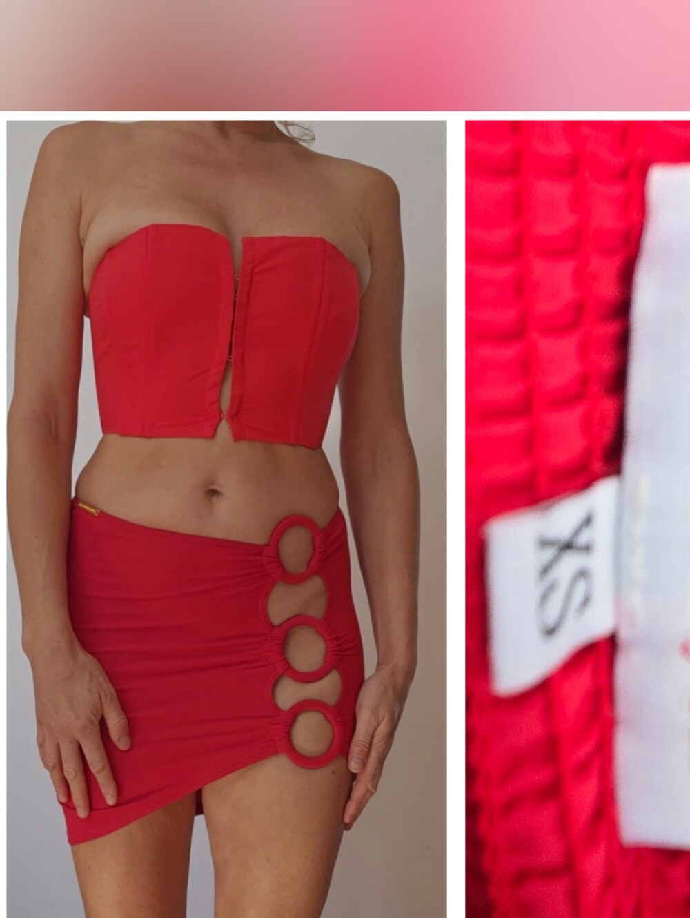 Nwot Lisa Says Gah X Allina liu Cotton Corset Red Xs